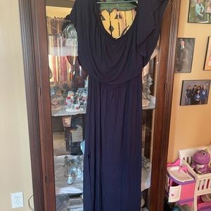 Navy blue Off the shoulder maxi dress